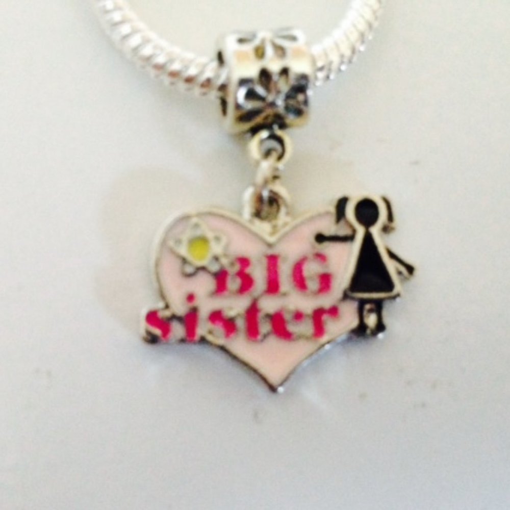 “Big sister” Dangling Charm Bead For European Style Charm Bracelets or Necklaces